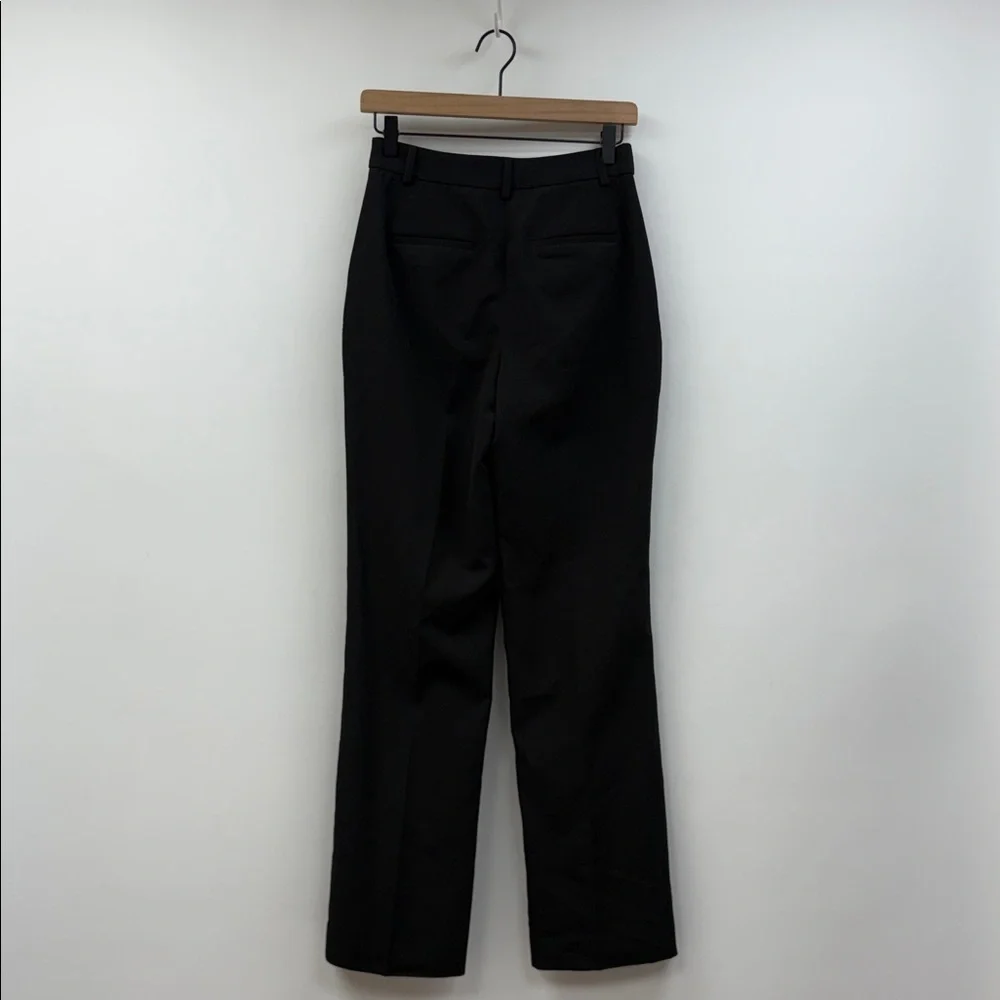 Express High Rise Trouser Crepe Relaxed Boot Pant Minimalist Career Black 0 - Picture 6 of 10